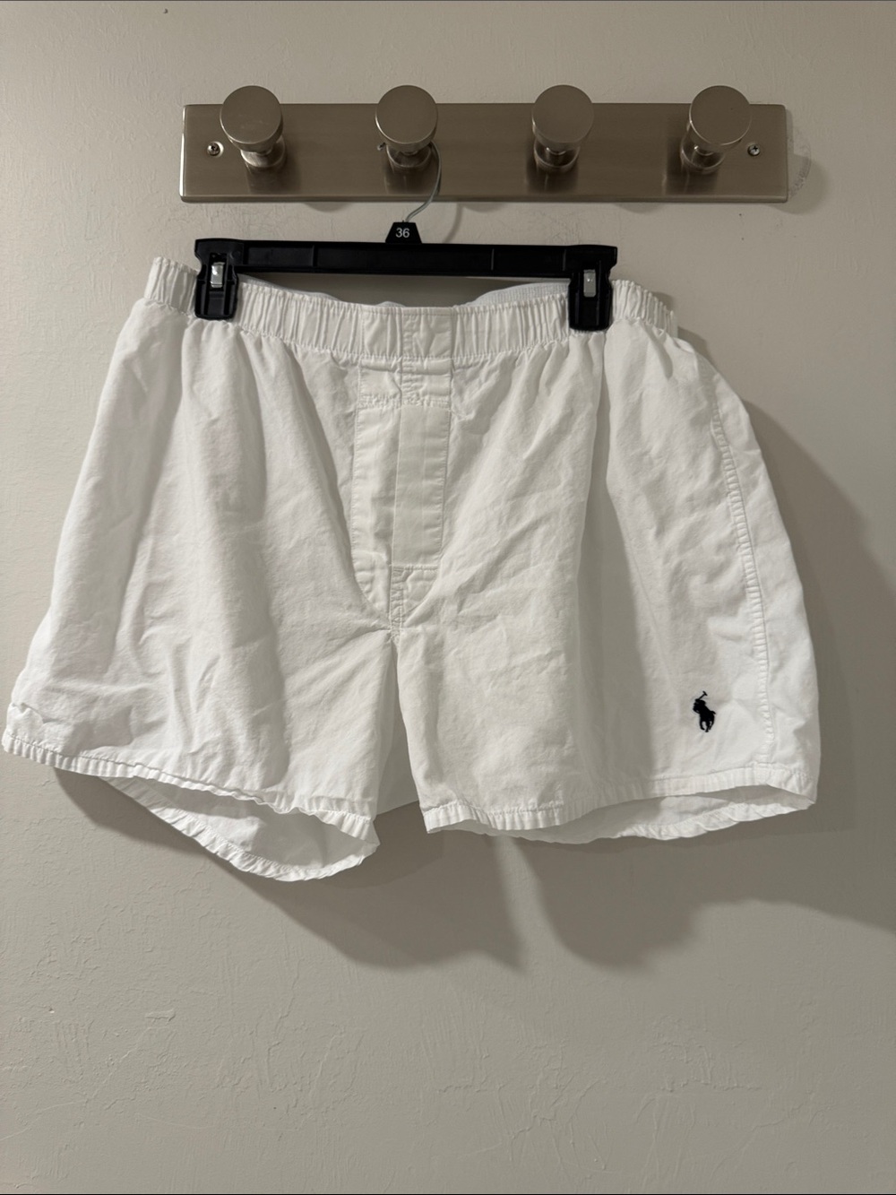 Polo Ralph Lauren Men’s L White Classic Fit Cotton Woven Boxer Shorts Pony Logo